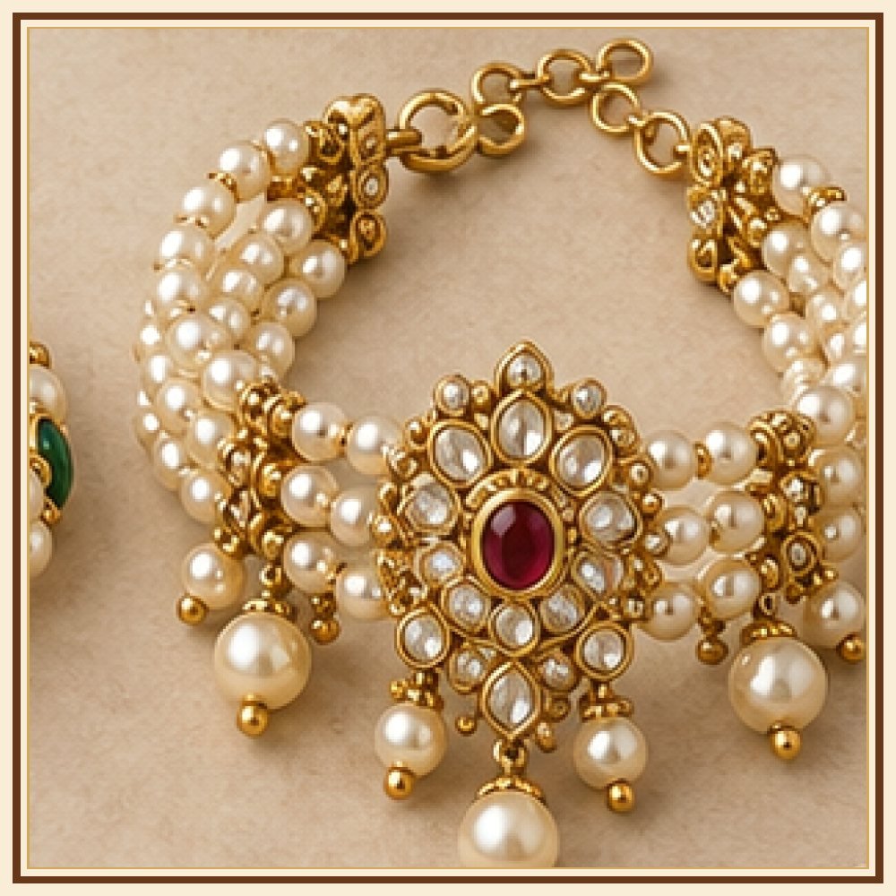 Gulabi Padma Moti Bracelet