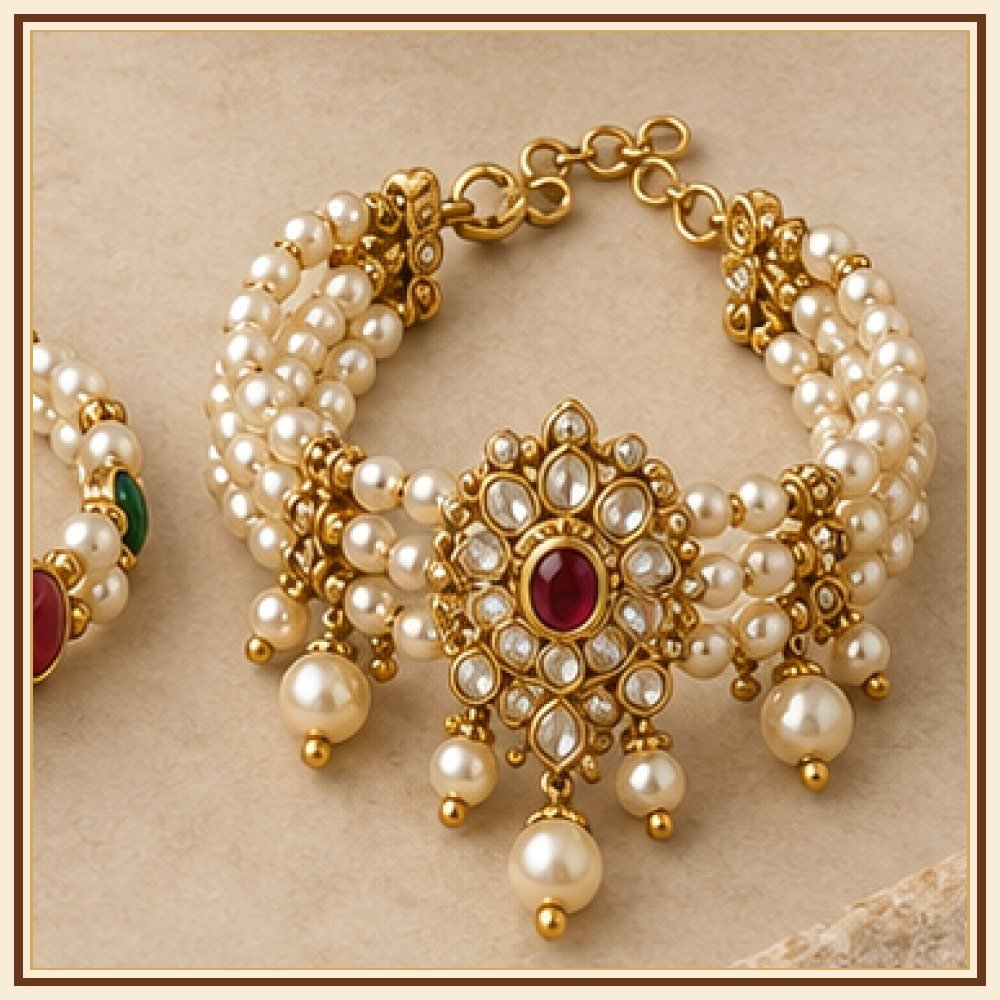 Gulabi Padma Moti Bracelet