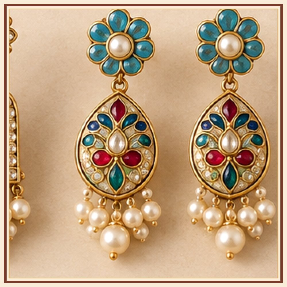 Hawa Mahal Moti Jharokha Earrings