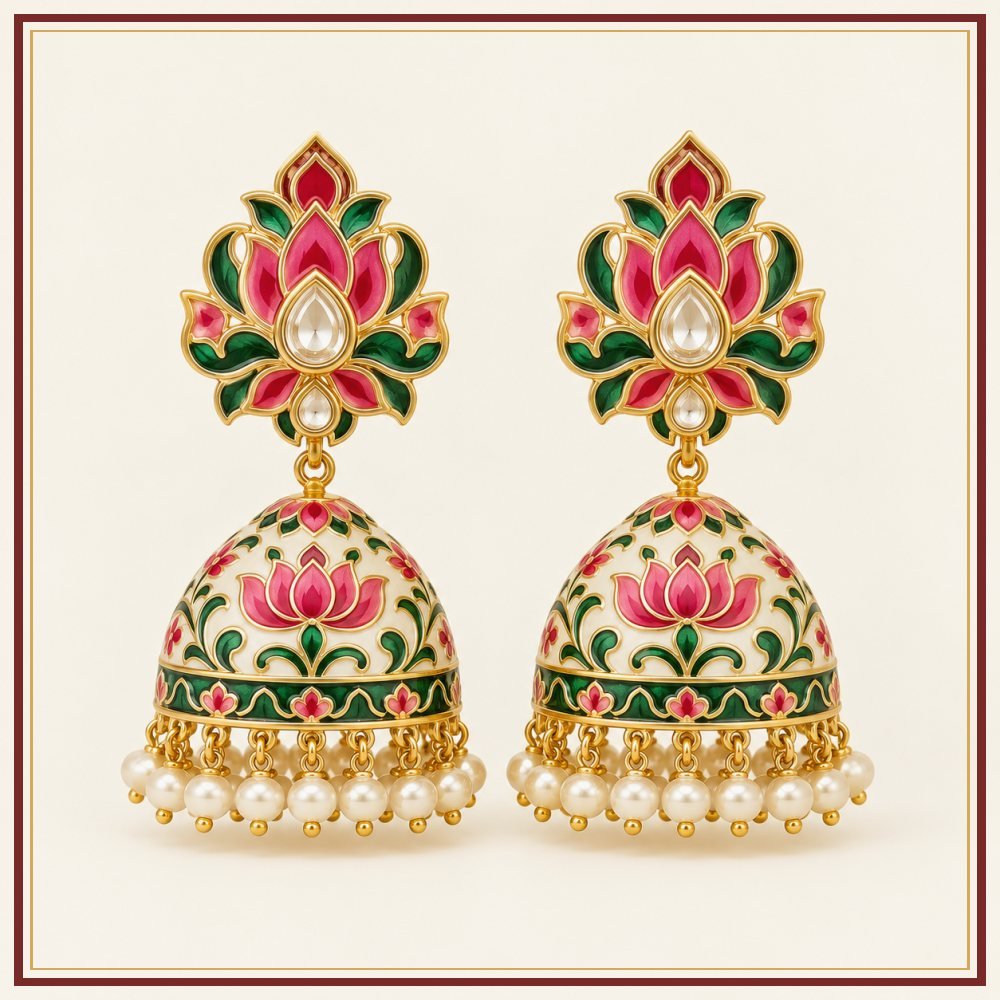 Jharokha Moti-Style Earrings Heritage Edition