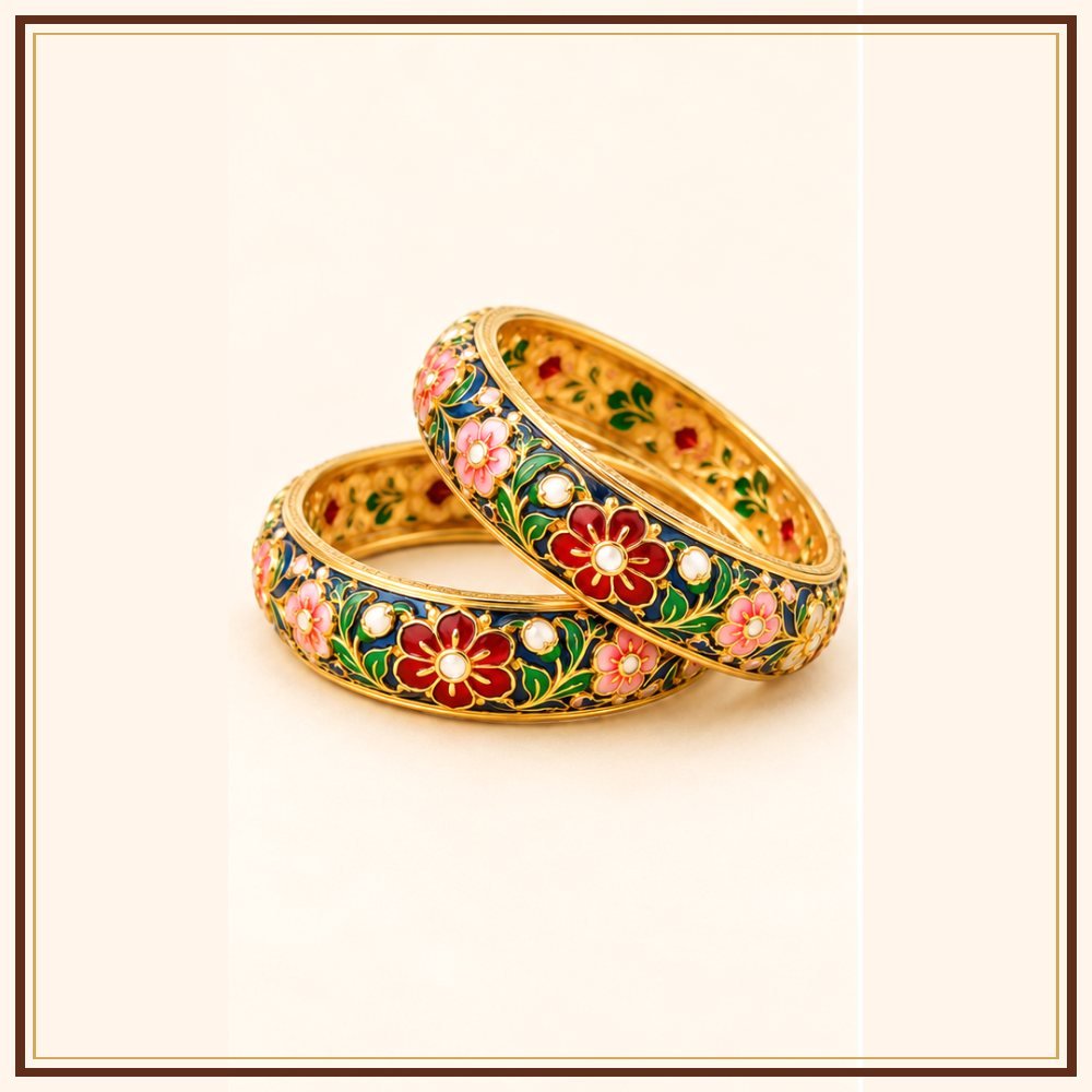 Jharokha Poonchi Gokhru Bangle Pair