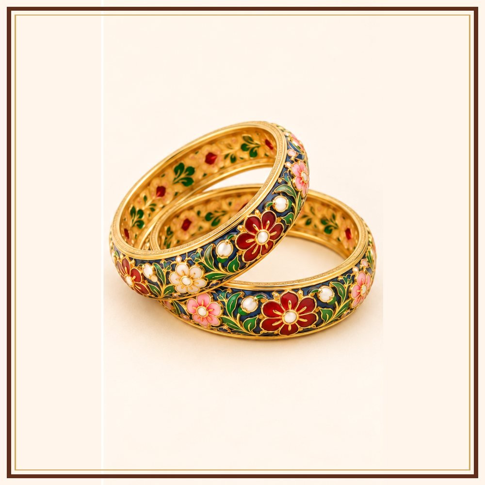Jharokha Poonchi Gokhru Bangle Pair