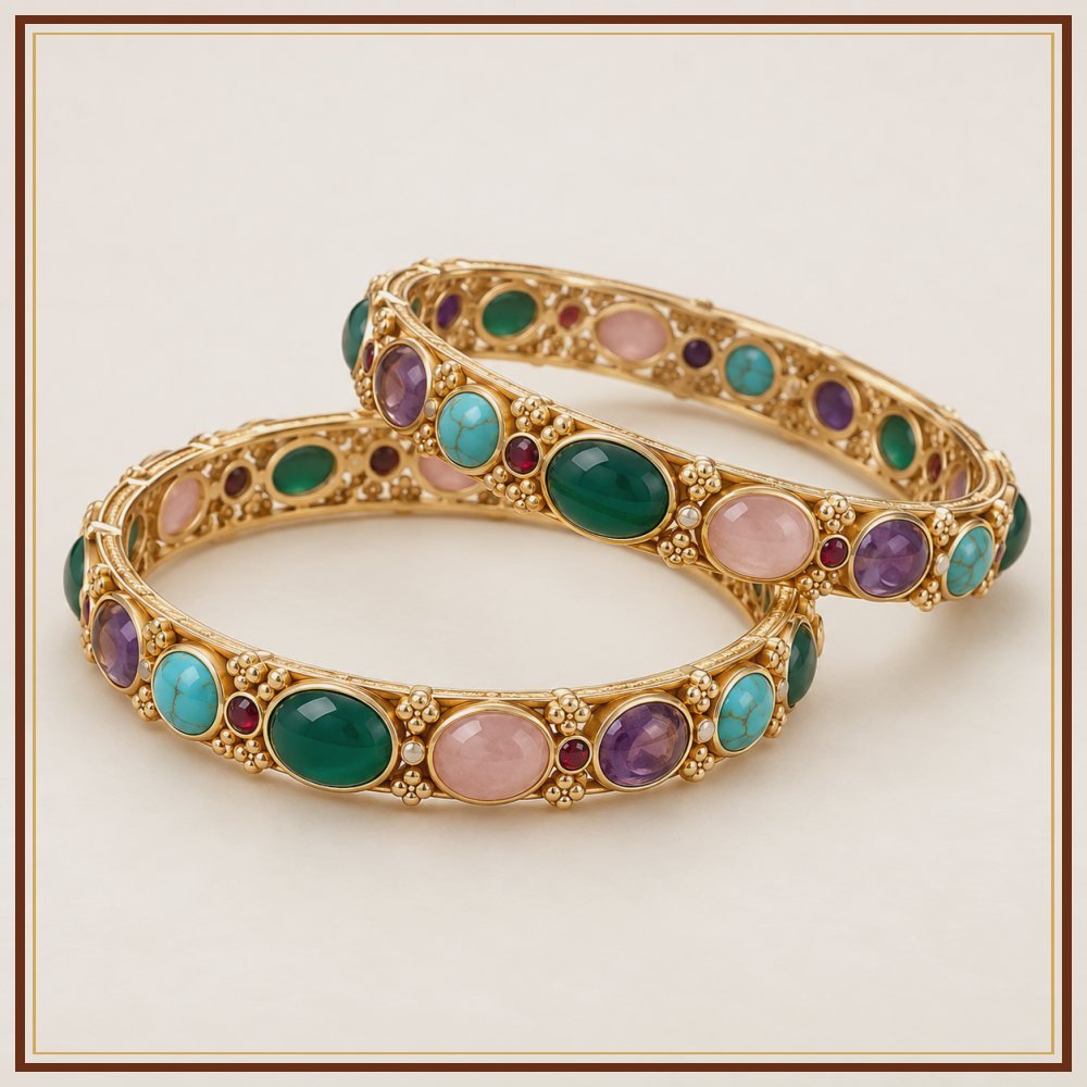 Jharokha Semi-Precious-Style Bangles Heritage Edition