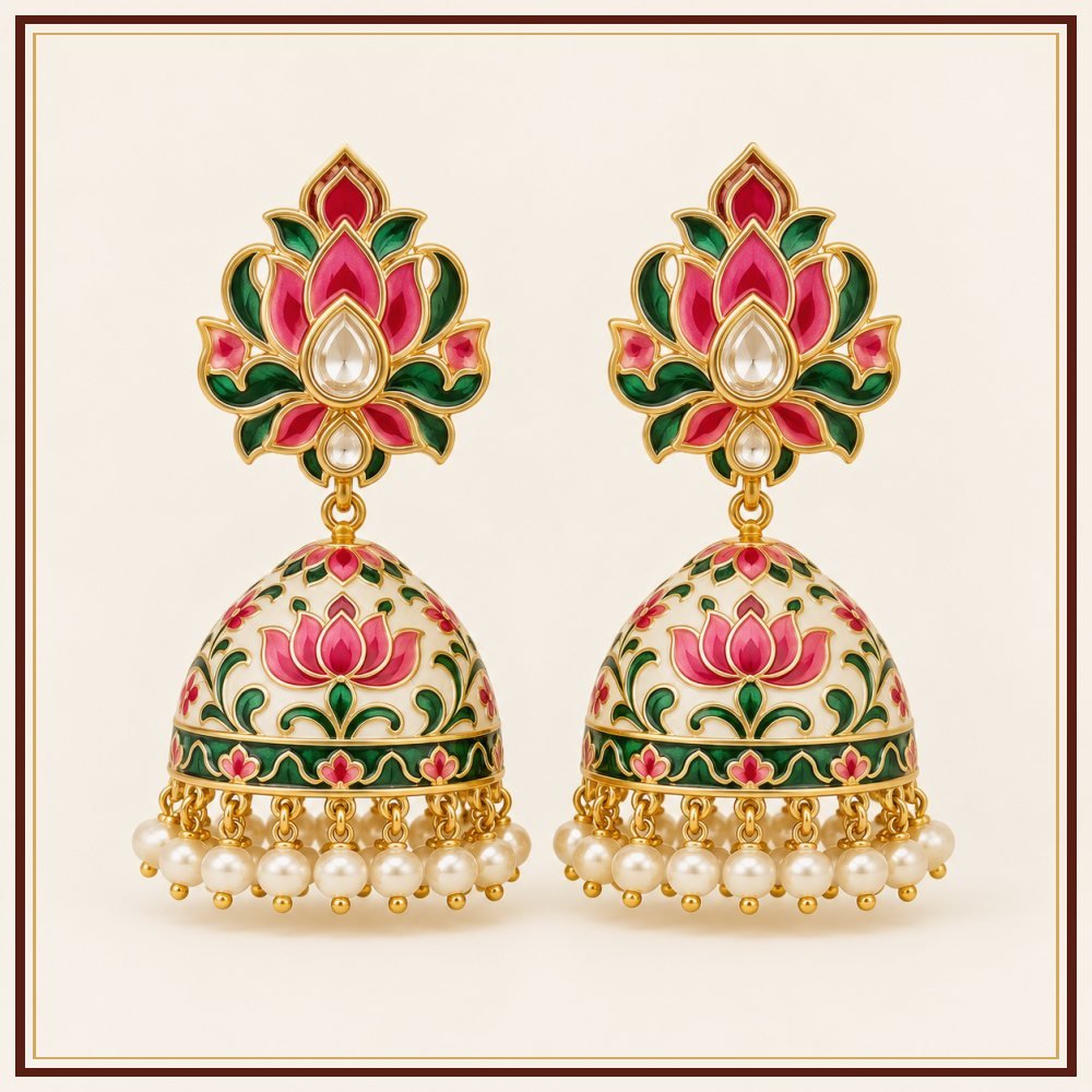 Jharokha Semi-Precious-Style Earrings Heritage Edition