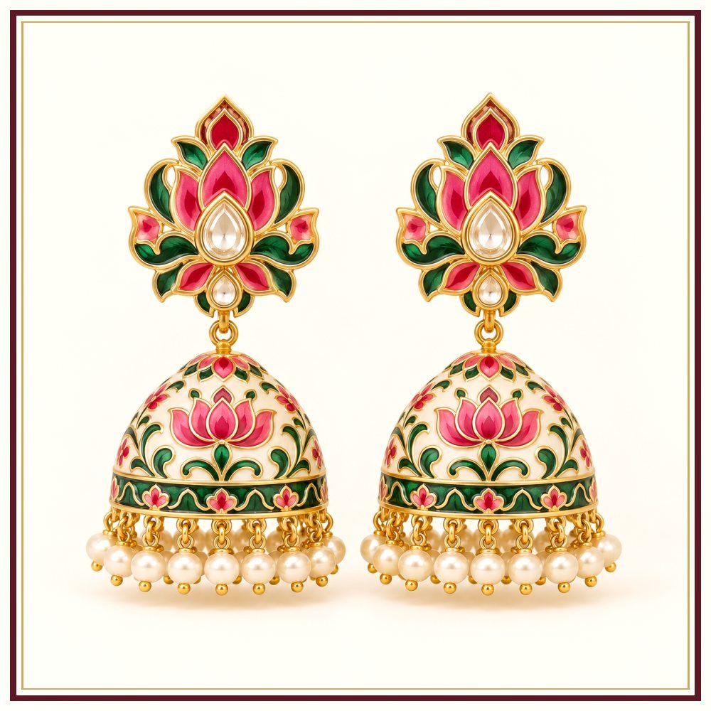 Jharokha Semi-Precious-Style Earrings Heritage Edition