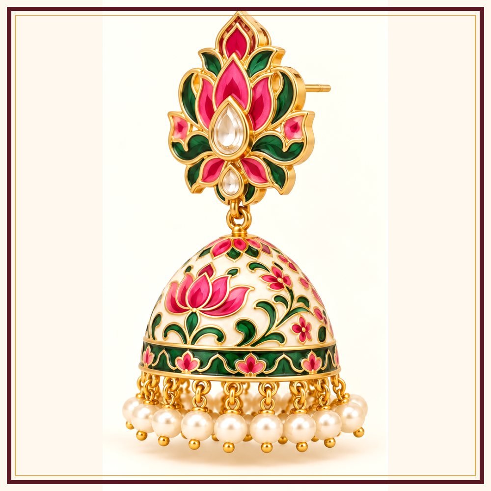 Jharokha Semi-Precious-Style Earrings Heritage Edition