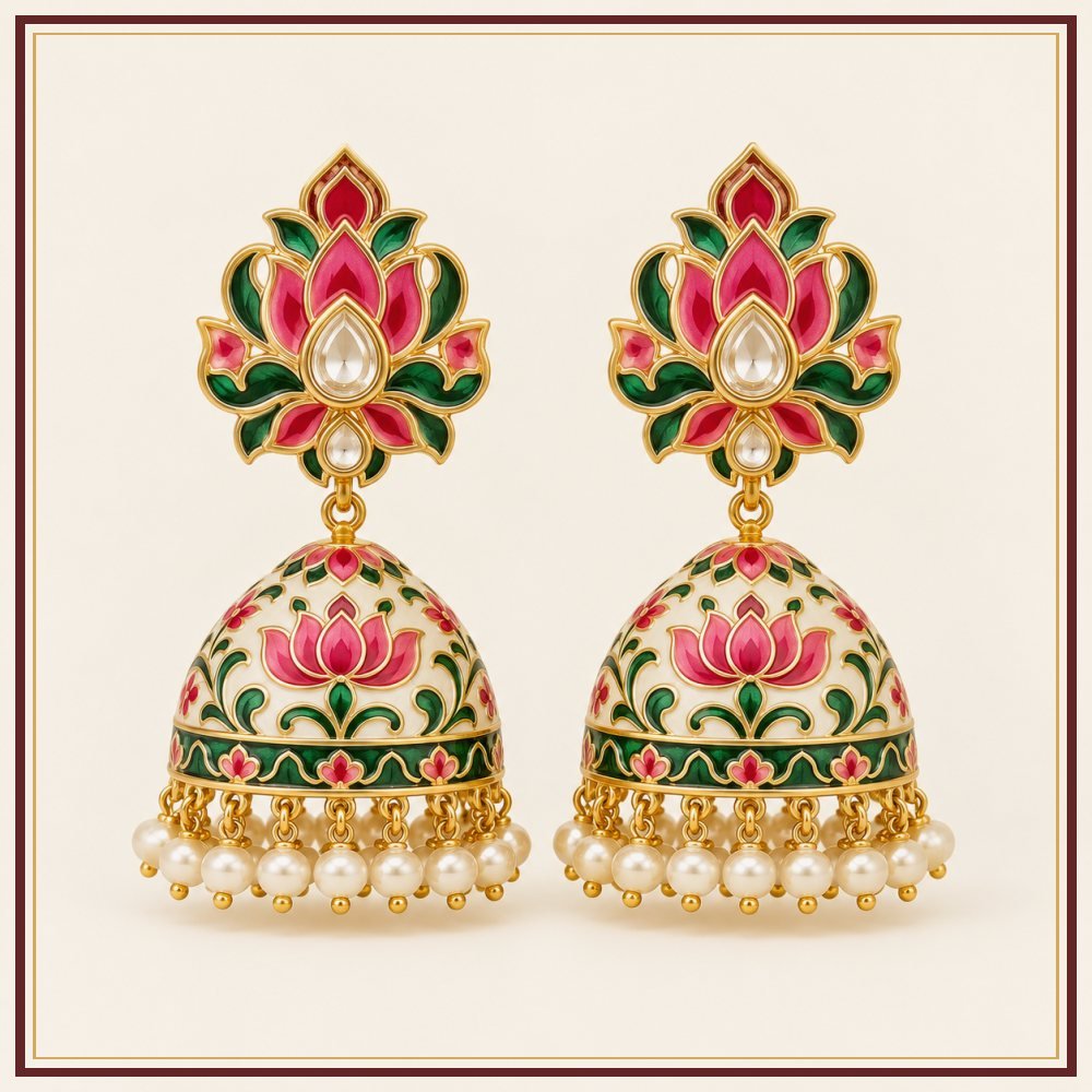Jharokha Semi-Precious-Style Earrings Heritage Edition