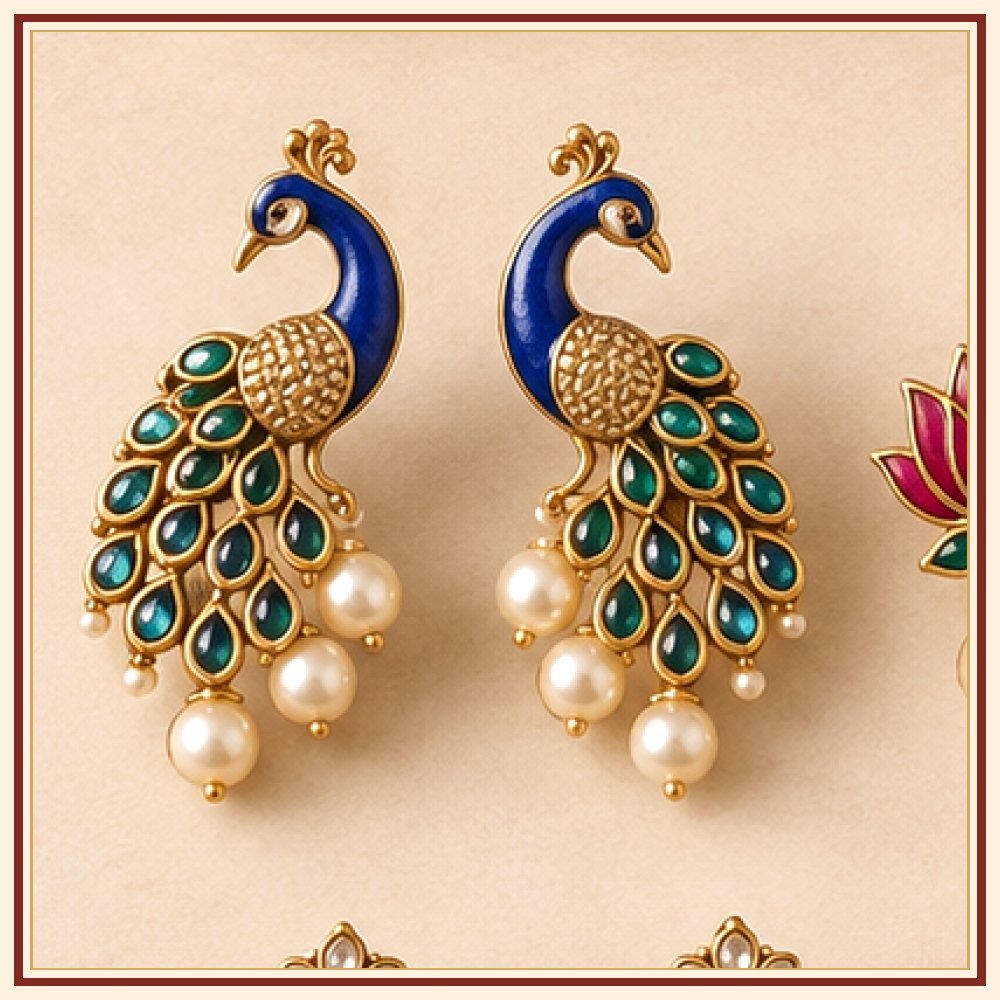 Kalpavriksha Moti-Style Earrings Heritage Edition