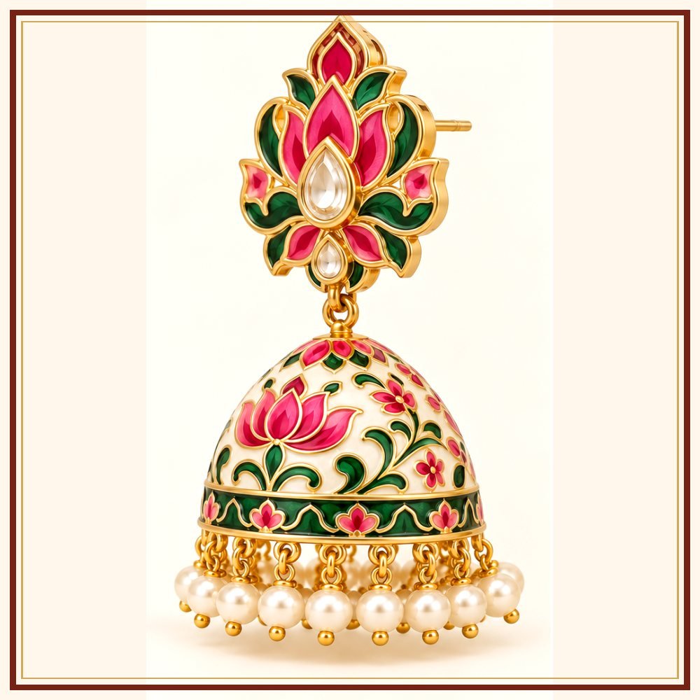 Kalpavriksha Semi-Precious-Style Earrings Heritage Edition