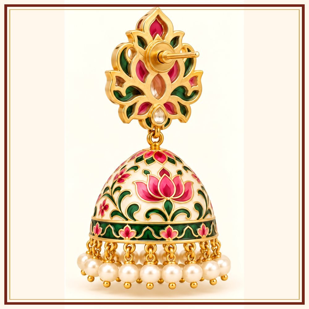 Kalpavriksha Semi-Precious-Style Earrings Heritage Edition