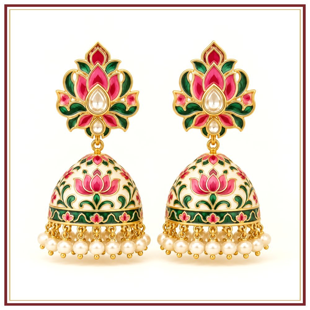 Kamal Jhumka Karnphool Earrings