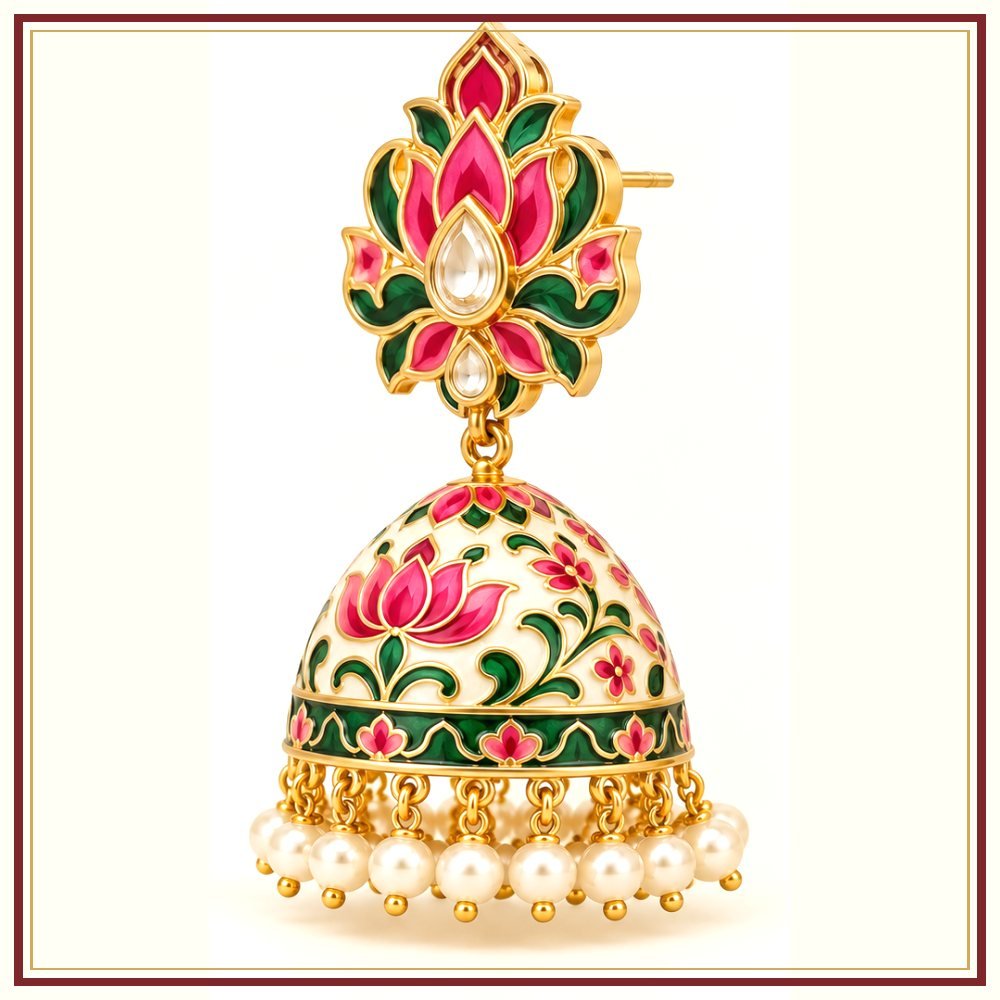 Kamal Jhumka Karnphool Earrings
