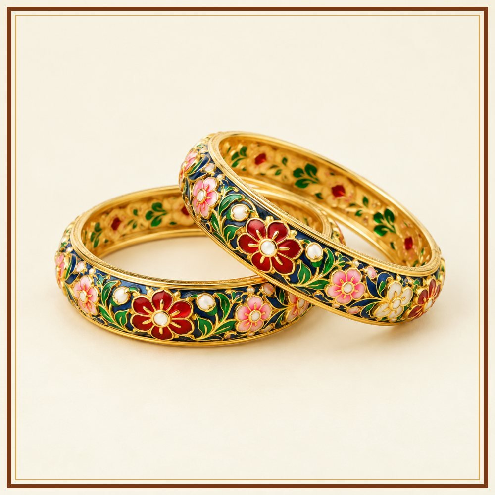 Kamal Rajasthani Glass Bangle Set