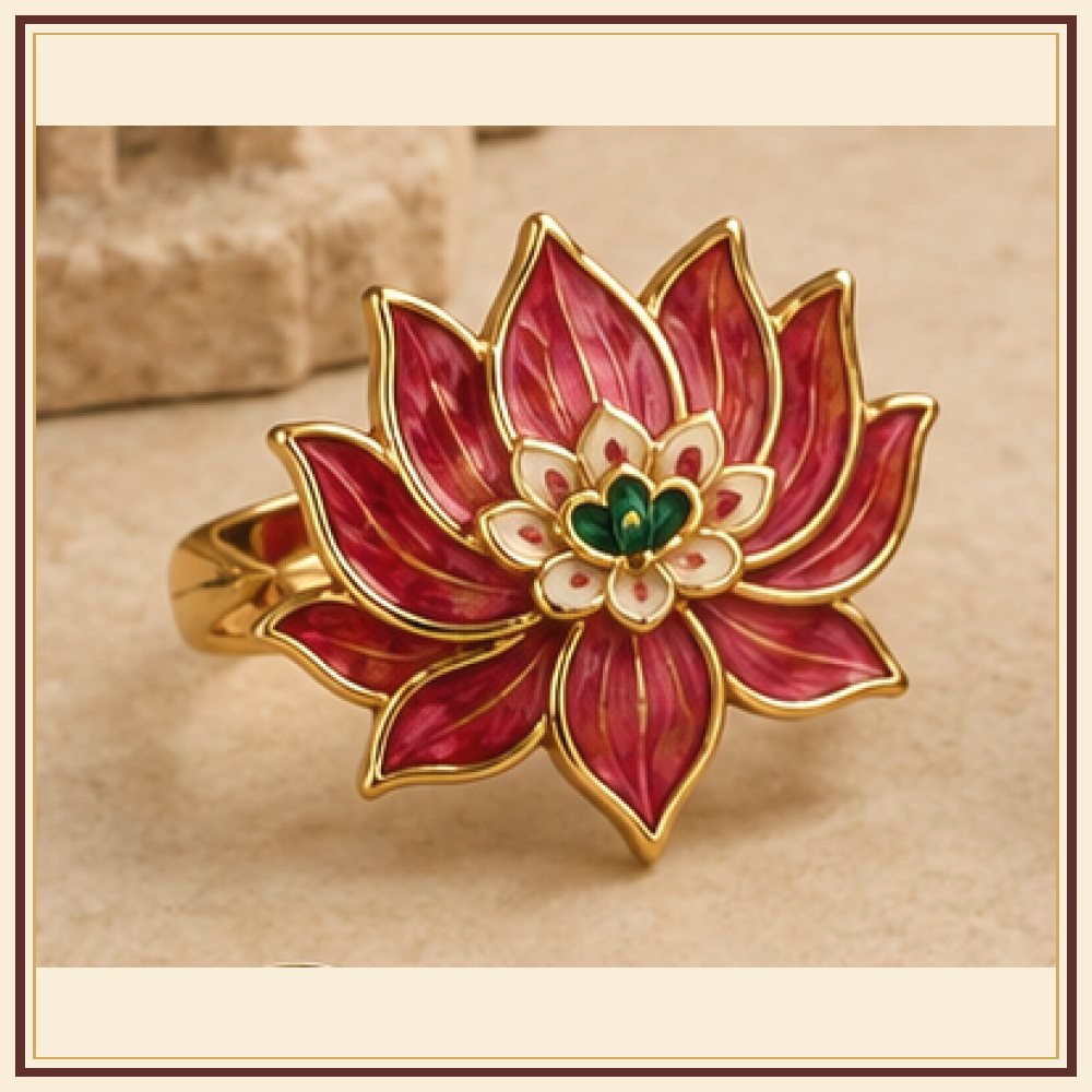 Kamal Sarovar Meenakari Ring Heritage Edition