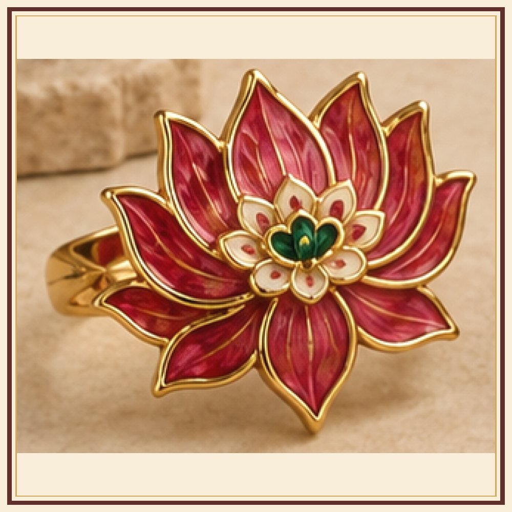 Kamal Sarovar Meenakari Ring Heritage Edition