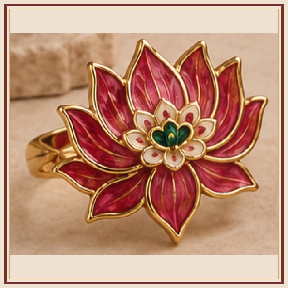 Kamal Sarovar Meenakari Ring Heritage Edition