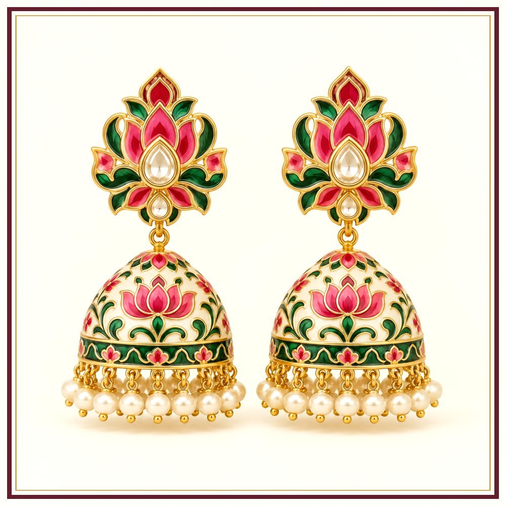 Kamal Sarovar Moti-Style Earrings Heritage Edition