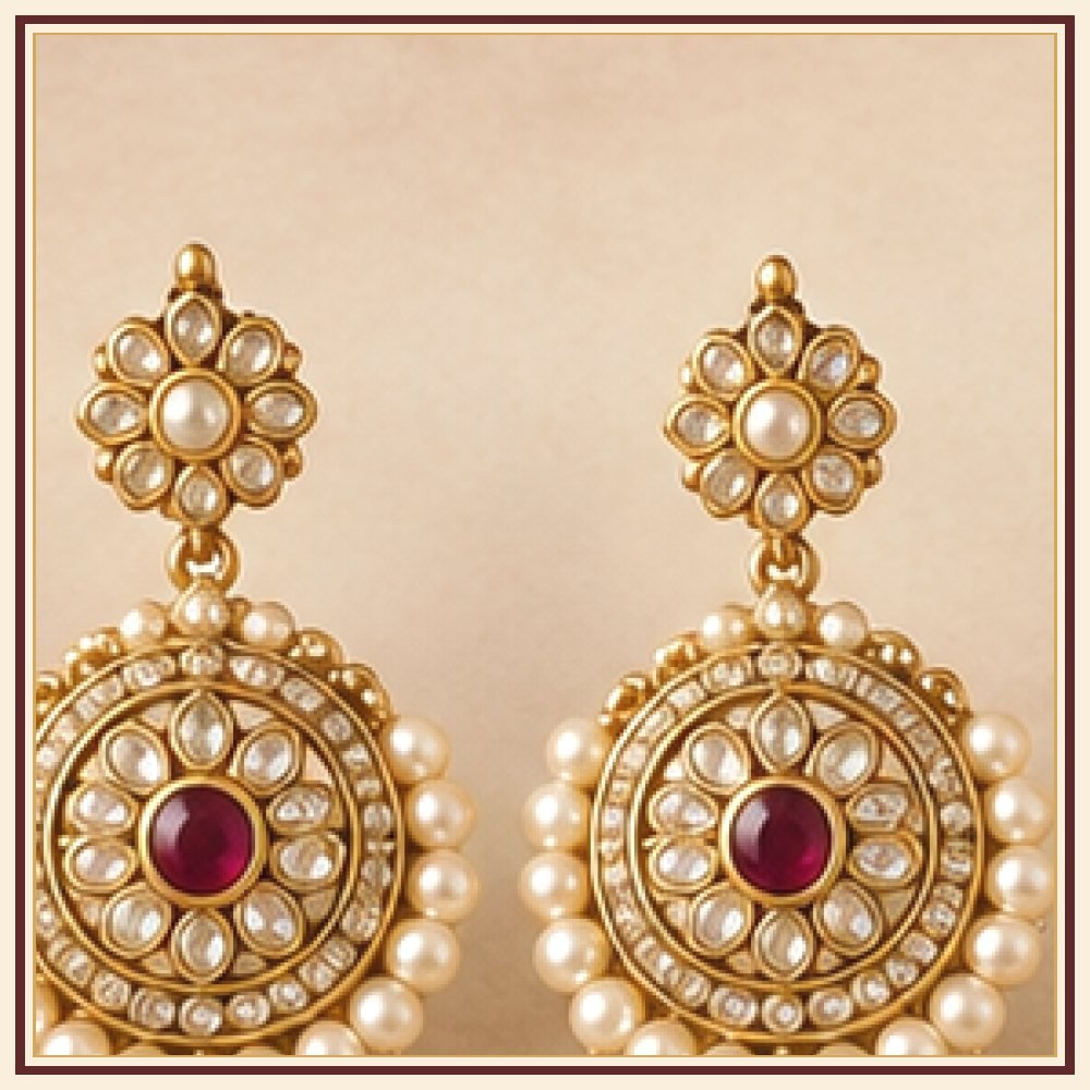 Kamal Sarovar Moti-Style Earrings Heritage Edition