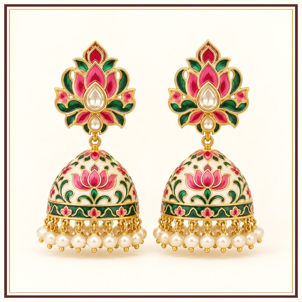 Kamal Sarovar Moti-Style Earrings Heritage Edition