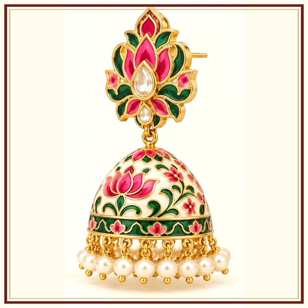 Kamal Sarovar Semi-Precious-Style Earrings Heritage Edition
