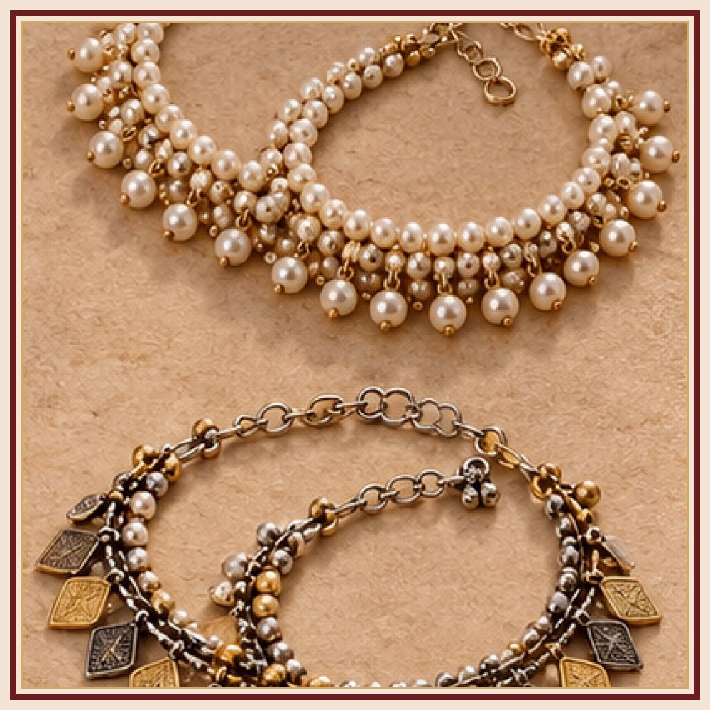 Kesariya Ghanti Bell-Cluster Anklets