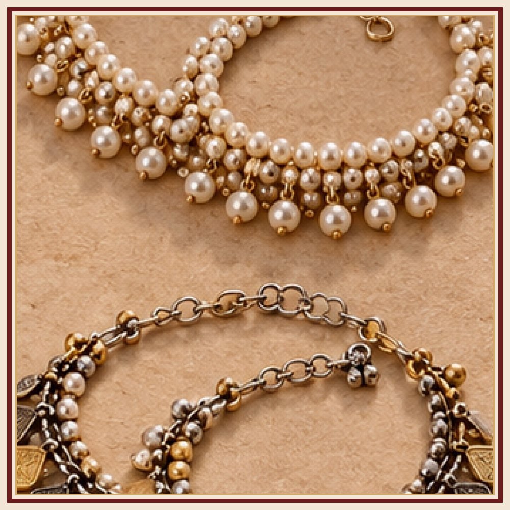 Kesariya Ghanti Bell-Cluster Anklets