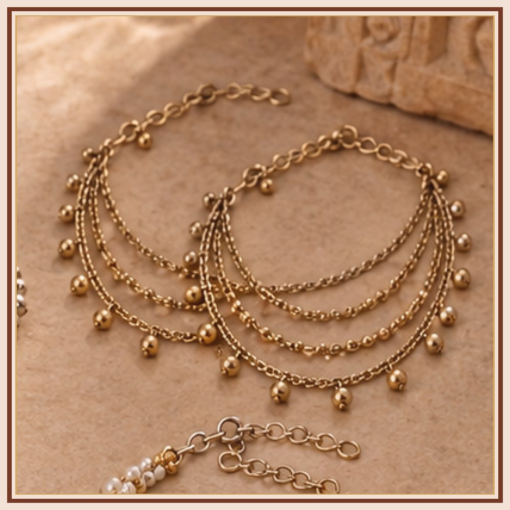 Leheriya Payal Anklet Pair Heritage Edition