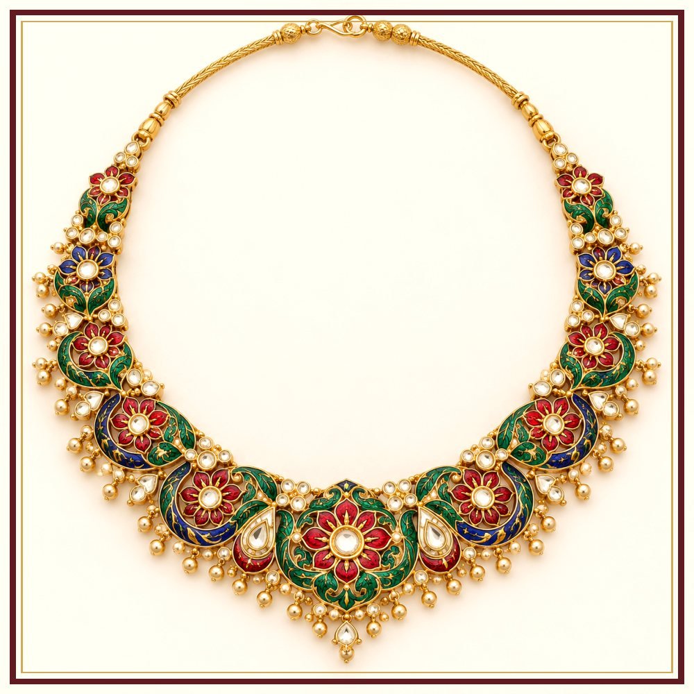 Leheriya Polki-Style Necklace Set
