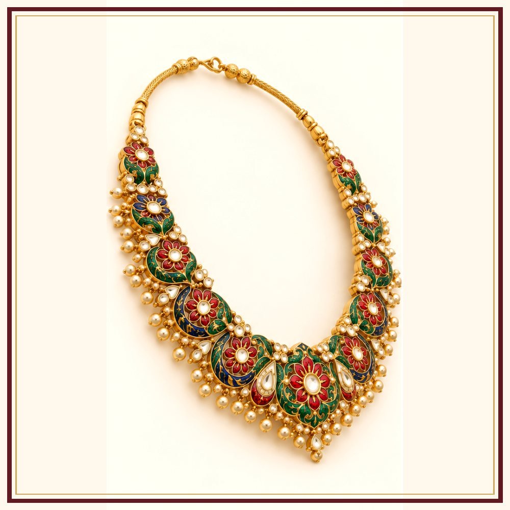 Leheriya Polki-Style Necklace Set