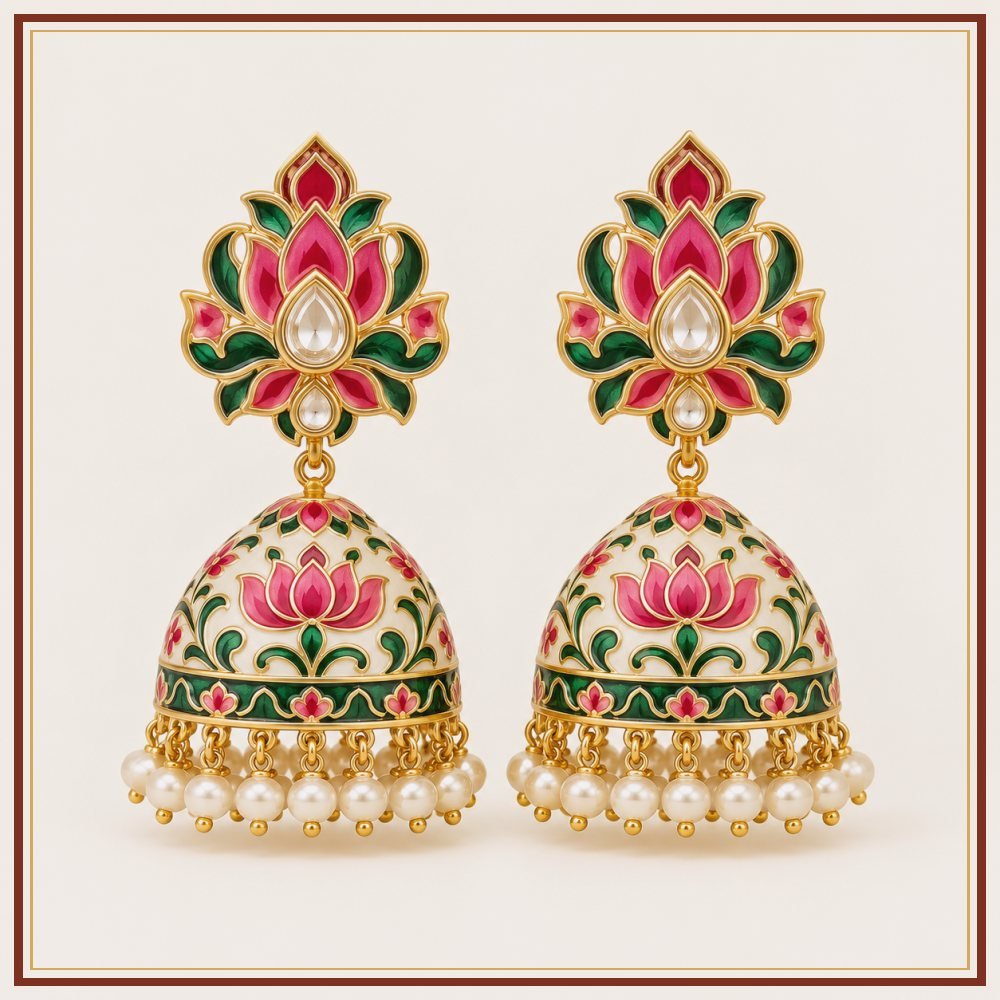 Leheriya Semi-Precious-Style Earrings Heritage Edition