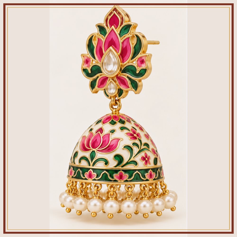 Leheriya Semi-Precious-Style Earrings Heritage Edition