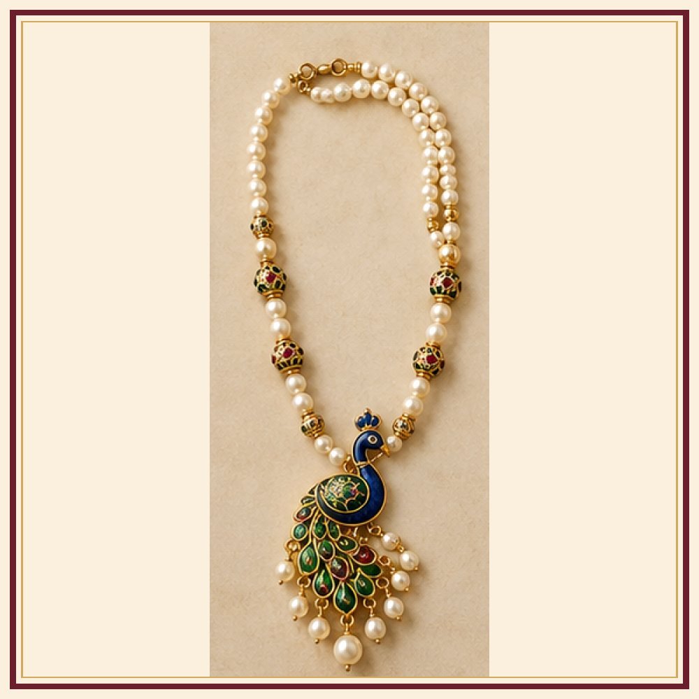 Manik Boond Moti Pendant Mala