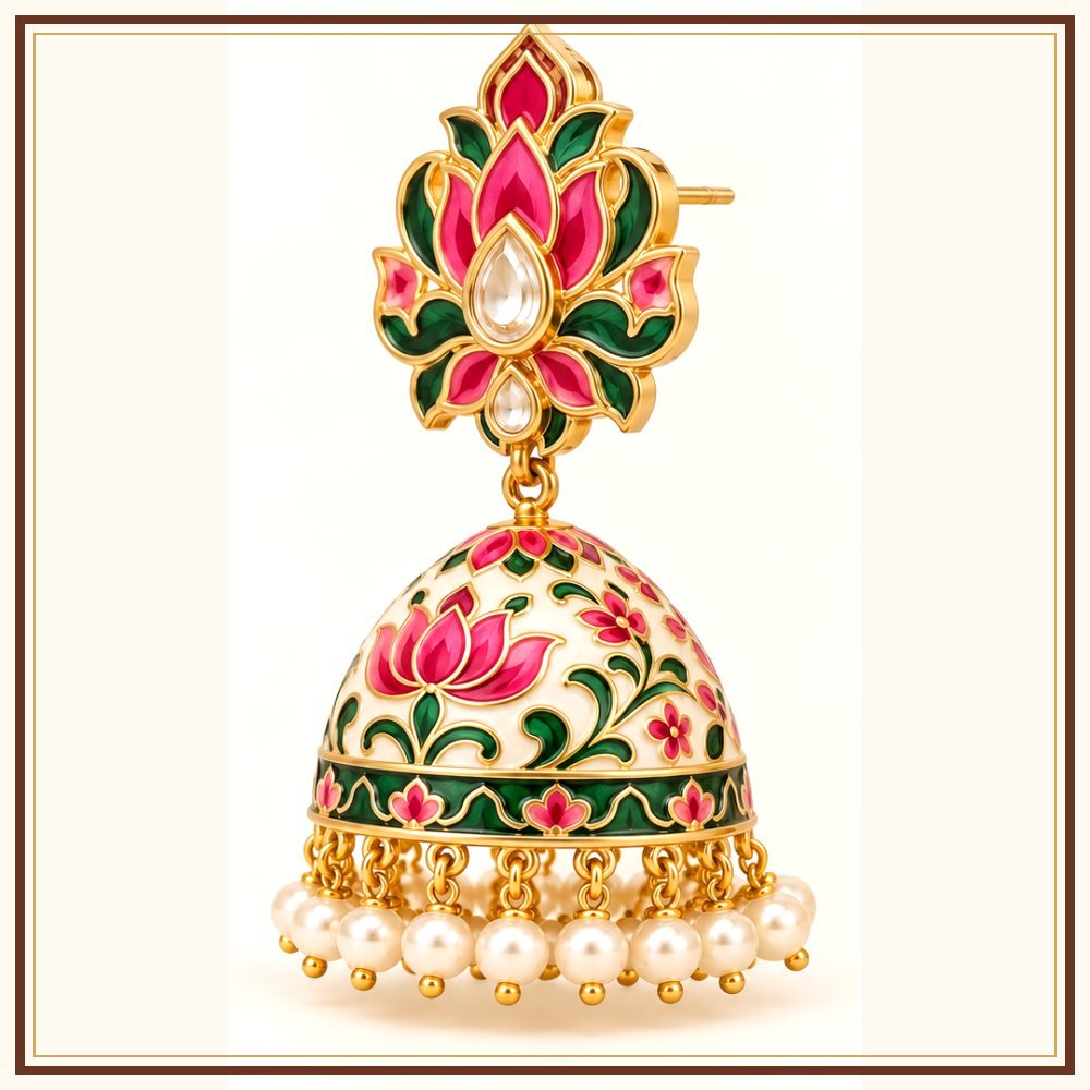 Manik Jhar Moti Jadau-Style Earrings