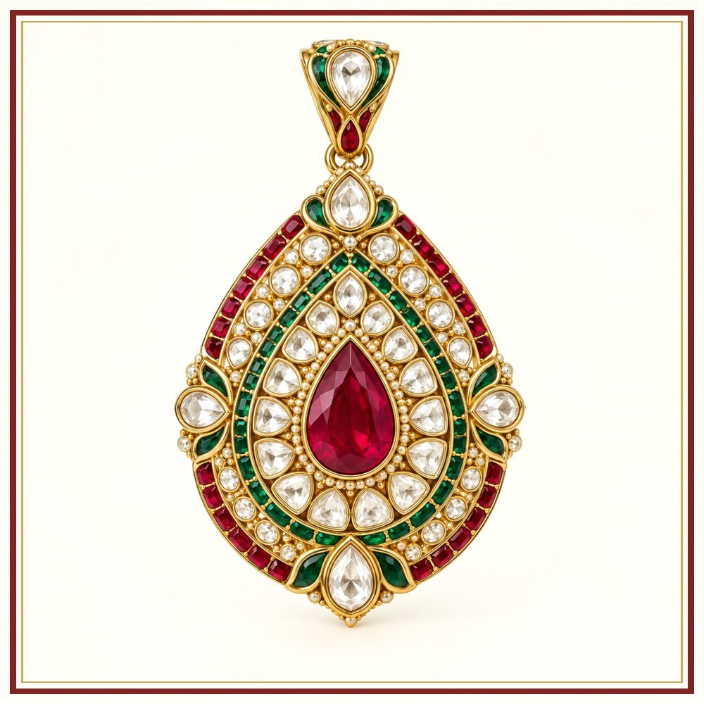 Manik Suraj Royal-Style Brooch