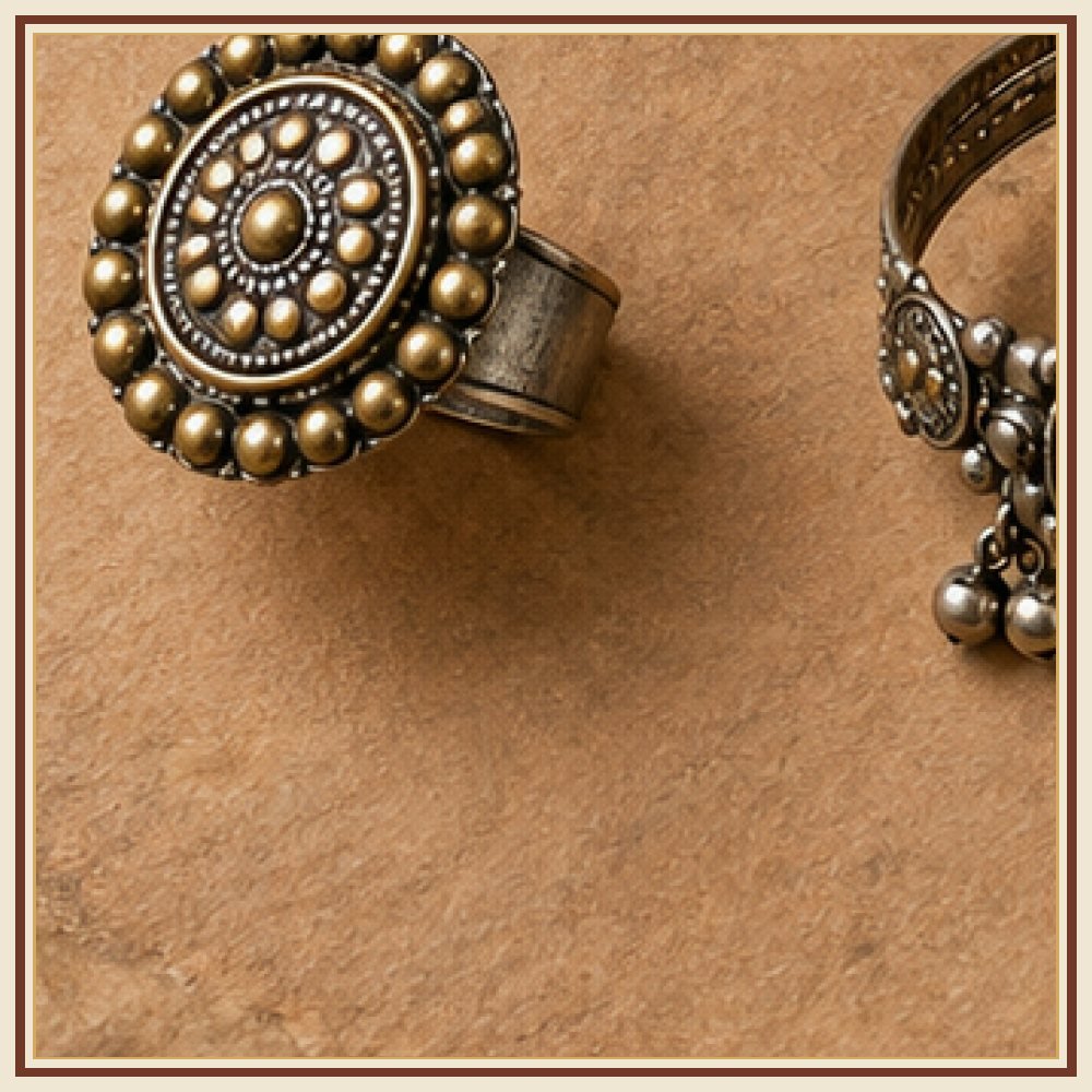 Maru Gaj Oxidized-Metal Folk Armlet