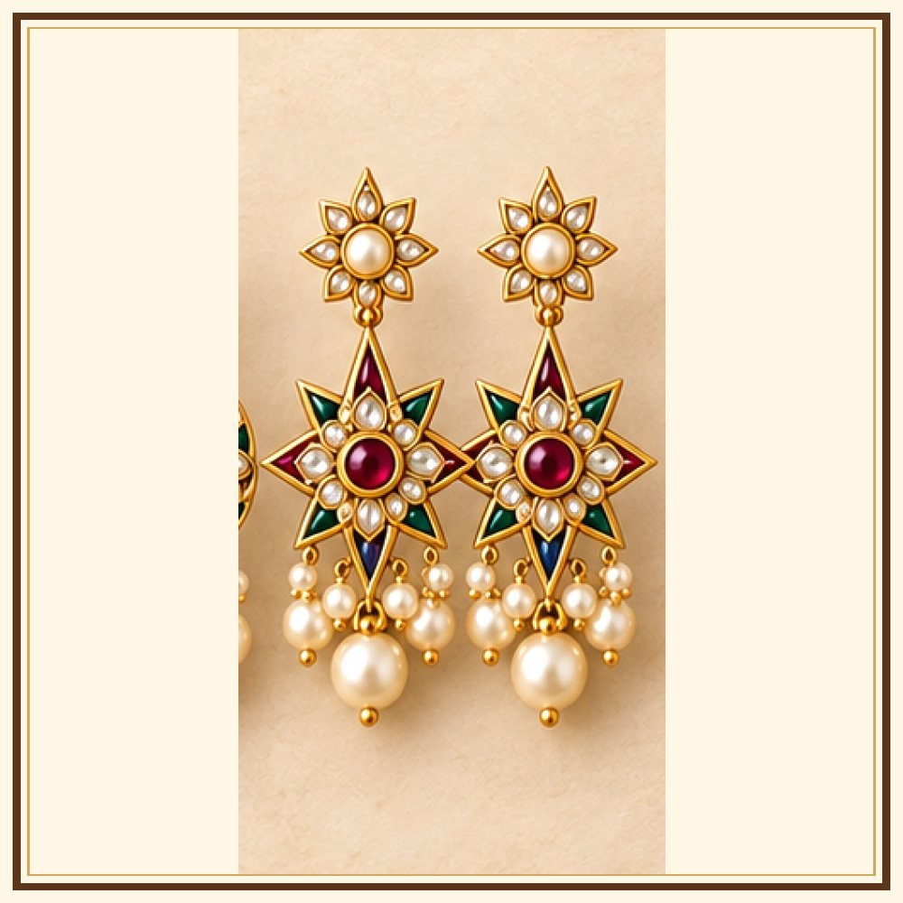 Maru Tara Moti-Style Earrings Heritage Edition