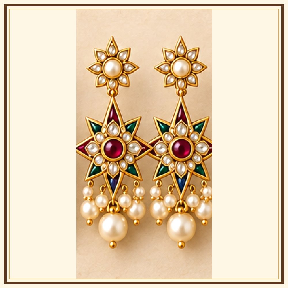 Maru Tara Moti-Style Earrings Heritage Edition