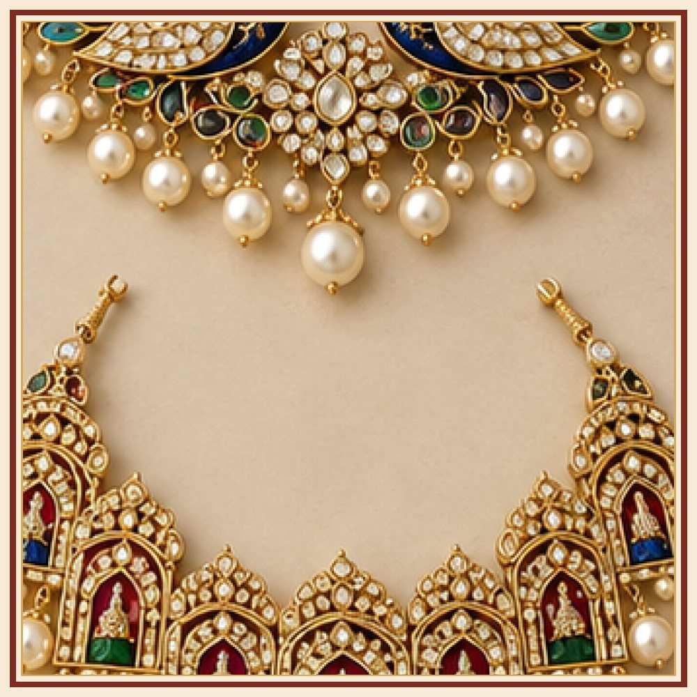 Mor Darbar Moti Peacock Necklace