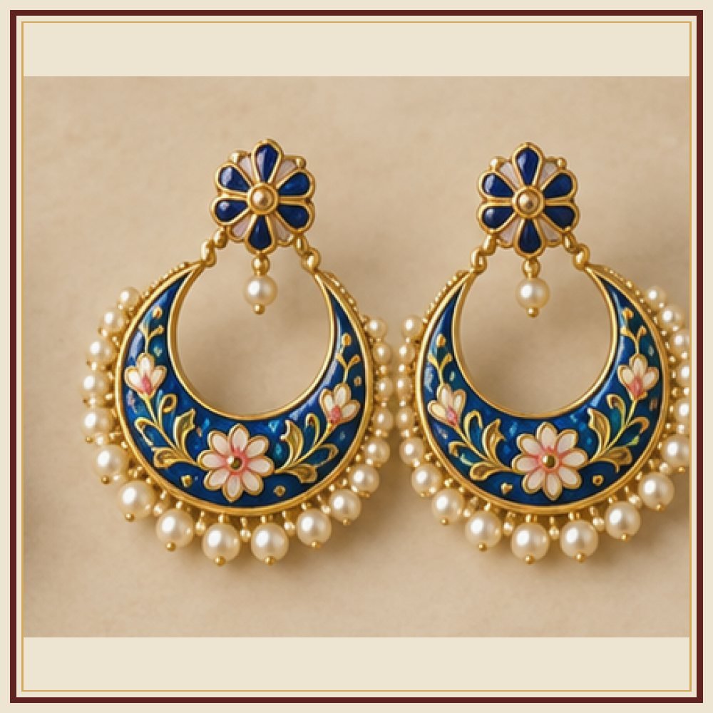 Mor Pankh Meenakari Earrings Heritage Edition