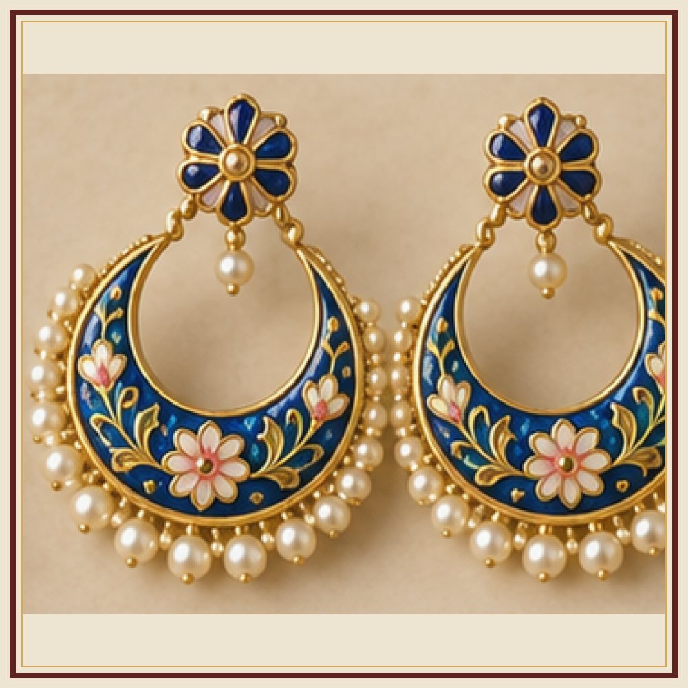 Mor Pankh Meenakari Earrings Heritage Edition