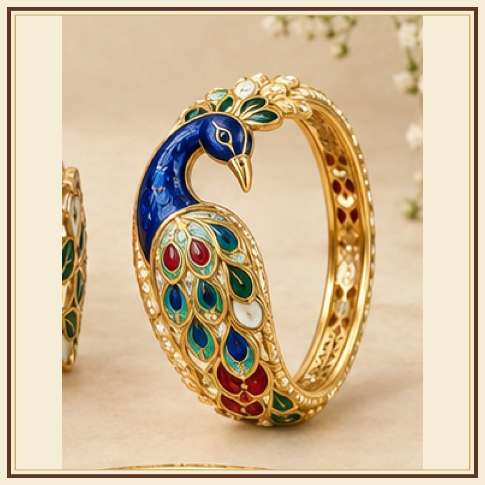 Mor Pankh Meenakari Peacock Kada