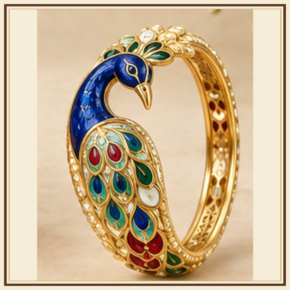 Mor Pankh Meenakari Peacock Kada