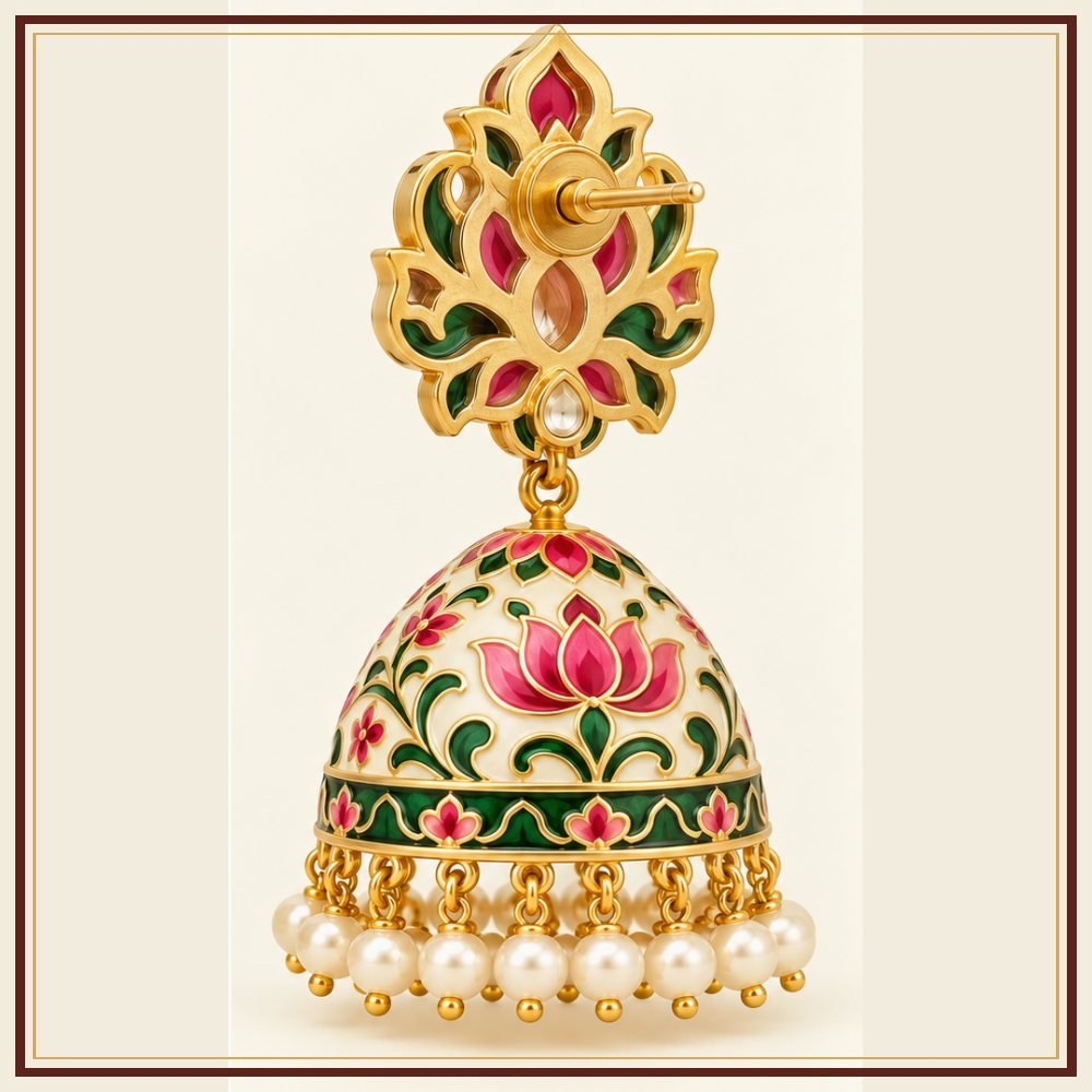 Mor Pankh Moti-Style Earrings Heritage Edition