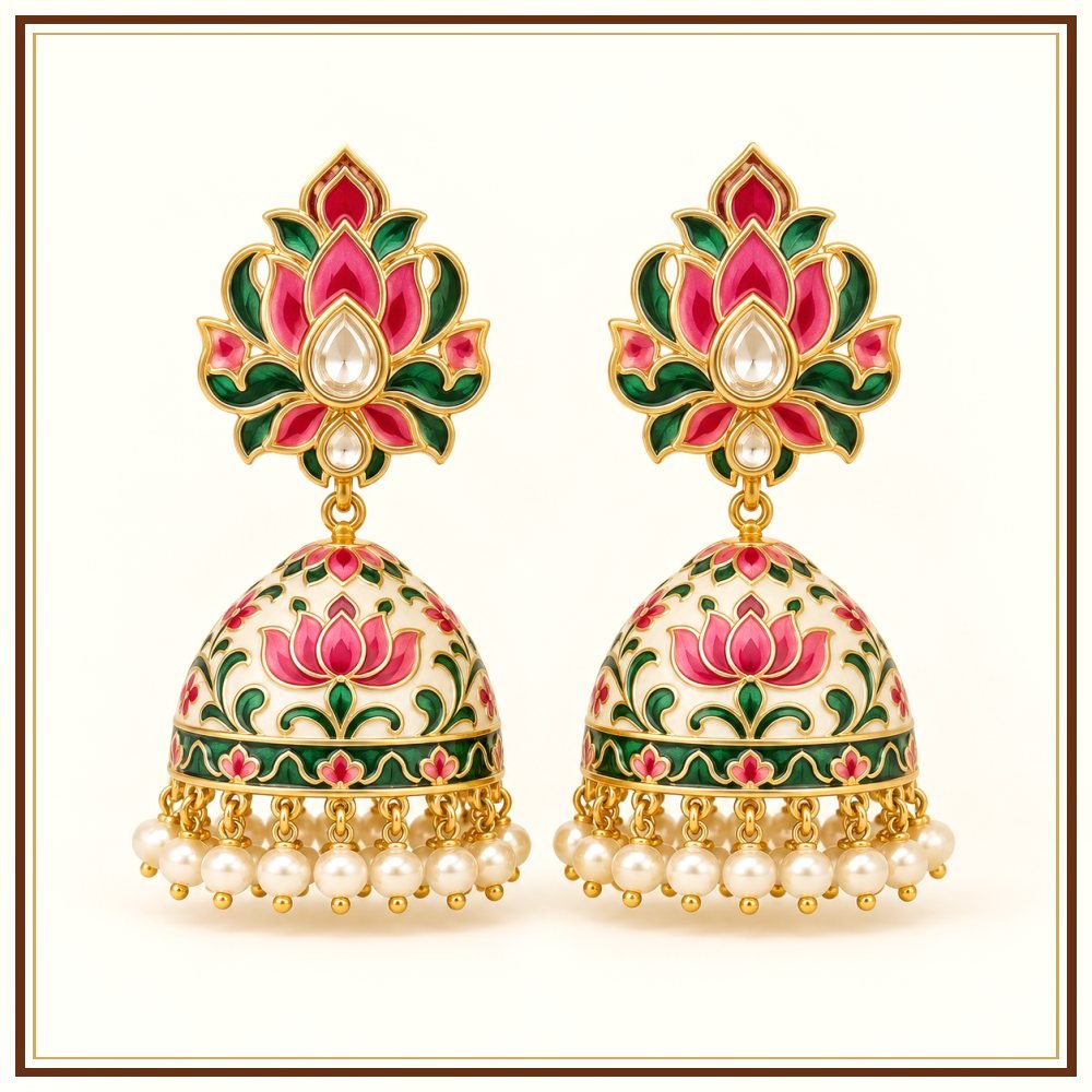 Mor Pankh Moti-Style Earrings Heritage Edition