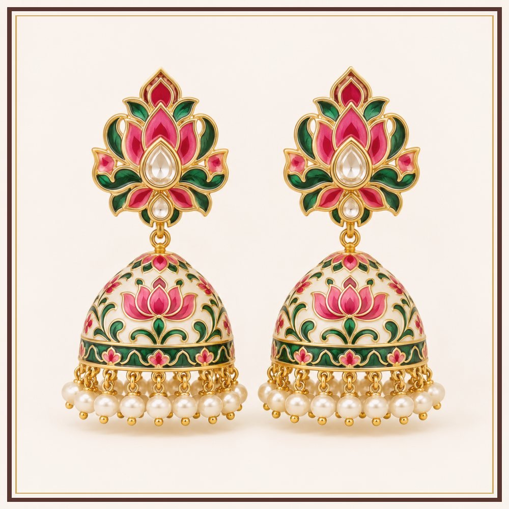 Mor Pankh Moti-Style Earrings Heritage Edition