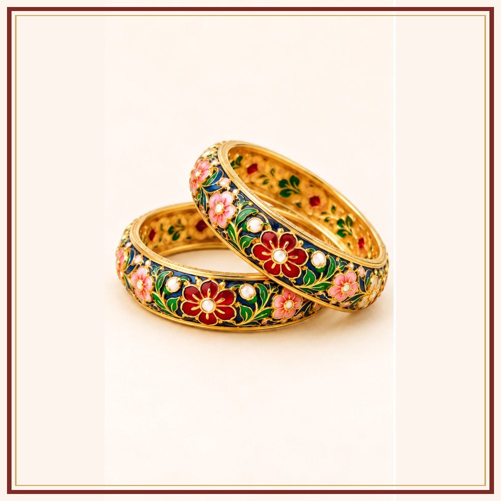 Mor Pankh Poonchi Gokhru Bangle Pair