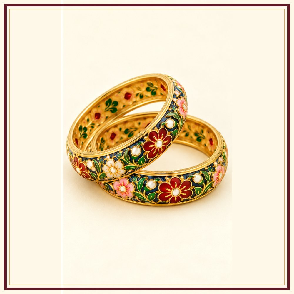 Mor Pankh Rajasthani Glass Bangle Set