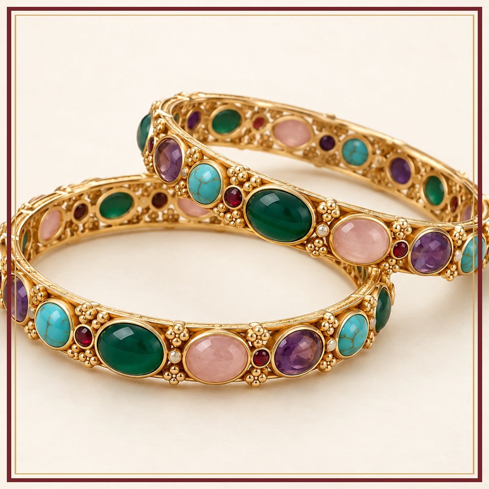 Mor Pankh Semi-Precious-Style Bangles Heritage Edition