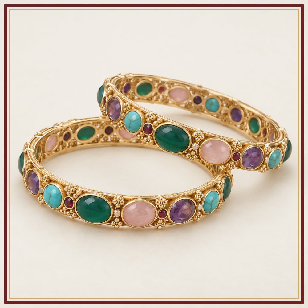 Mor Pankh Semi-Precious-Style Bangles Heritage Edition
