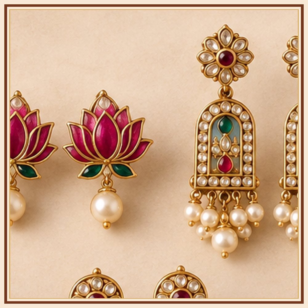 Morni Moti Peacock Drop Earrings